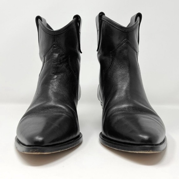 Isabel Marant Dawyna Black Leather Silver Studded Western Pointed Ankle Boots. - Picture 8 of 8